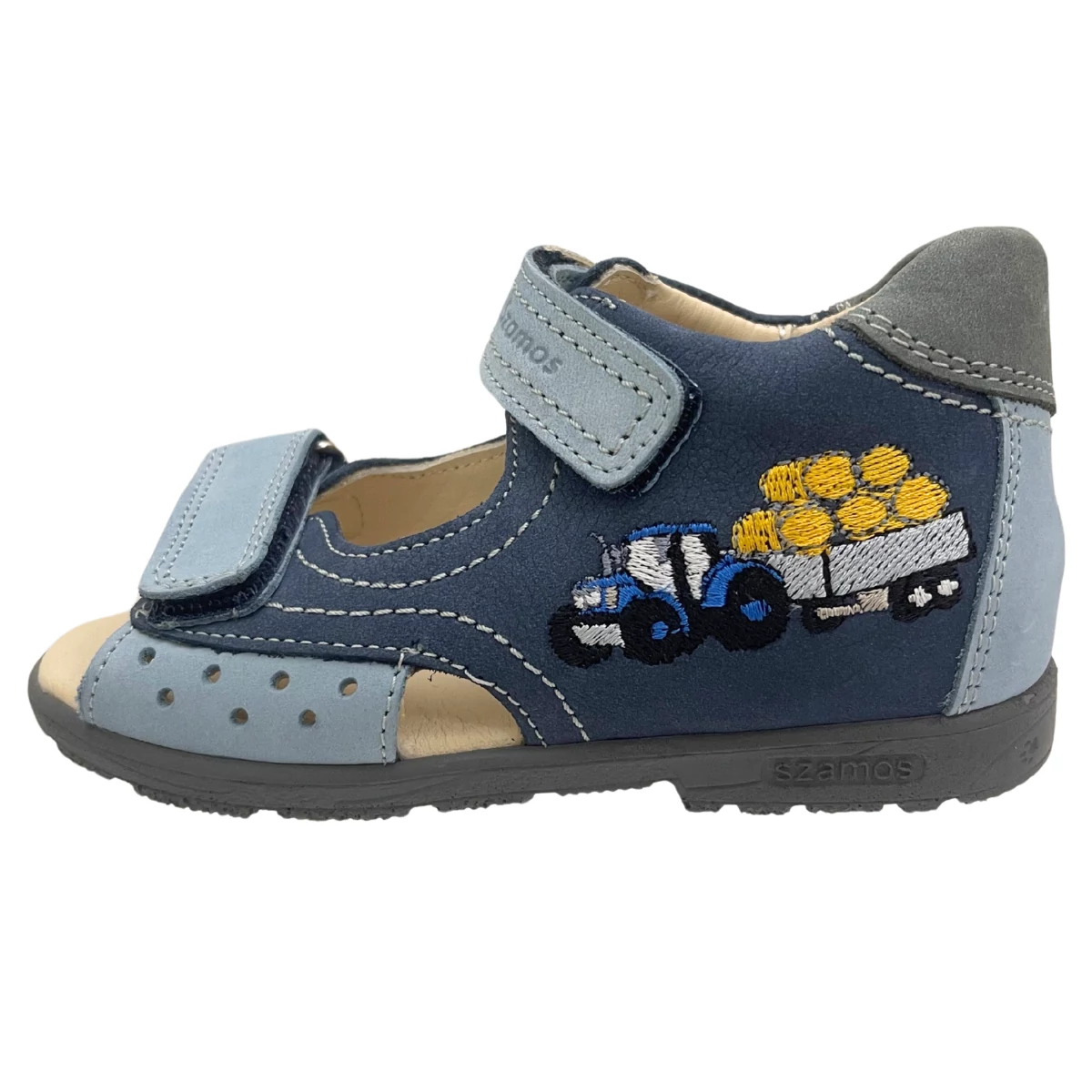 Kék, traktoros, supinált Szamos szandál fiúknak