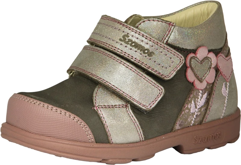 Ezüst szivecskés szamos supinált cipő lányoknak