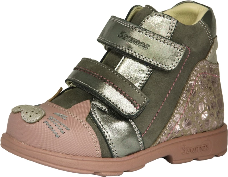 Cicás, szürke- rózsaszín szamos supinált talpú átmeneti lány cipő