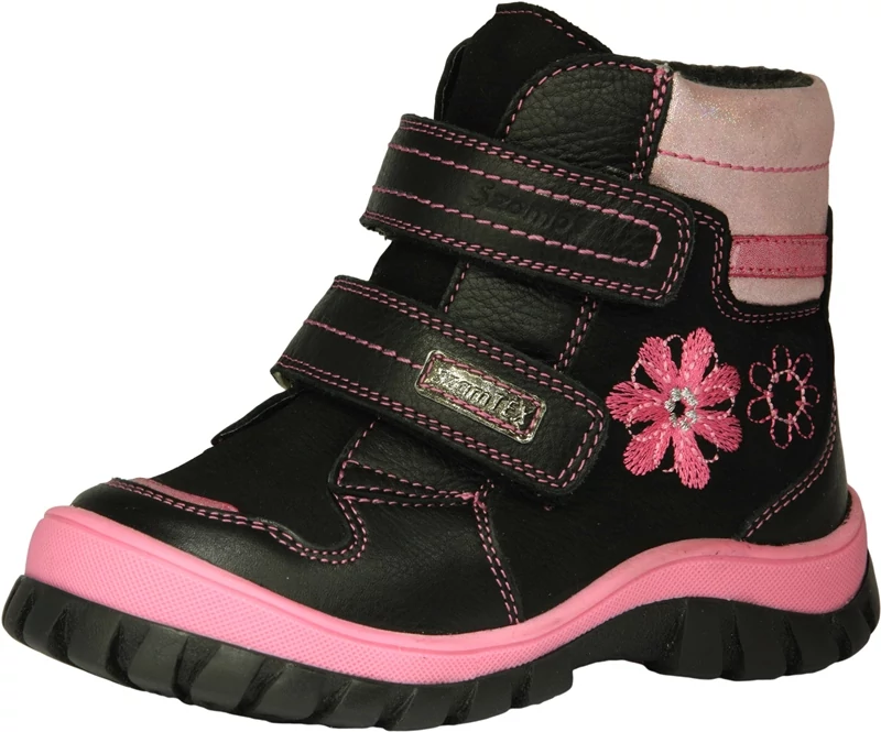 Pink virágos, szamos, vízálló téli lány bakancs