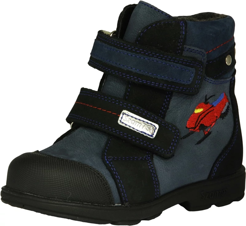 Szamos, supinált talpú, motoros szánnal díszített vízálló, téli bakancs fiúknak