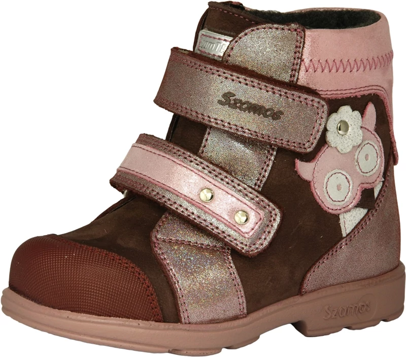 Rózsaszín baglyos, vízálló  szamos supinált lány cipő