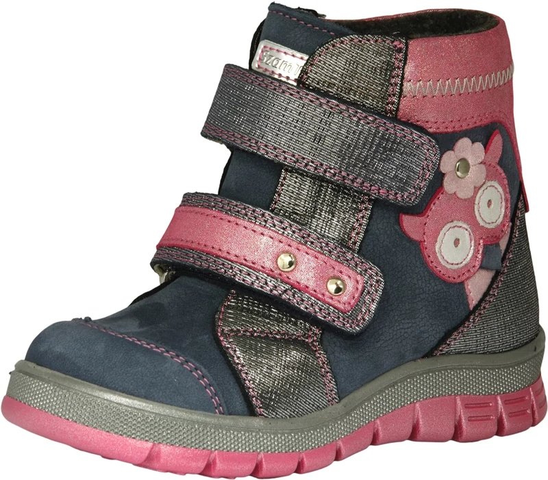 Kék-ezüst, baglyos, vízálló szamos bakancs lányoknak