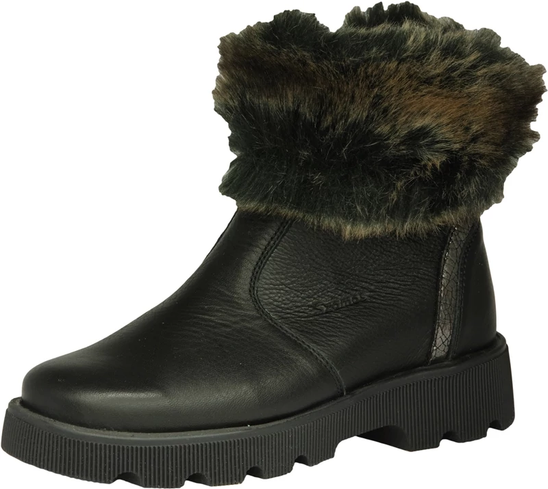 Fekete szőrmés, szamos lány bakancs