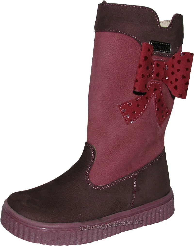 Szamos, mályva és lila színű, bélelt, vízálló csizma lányoknak