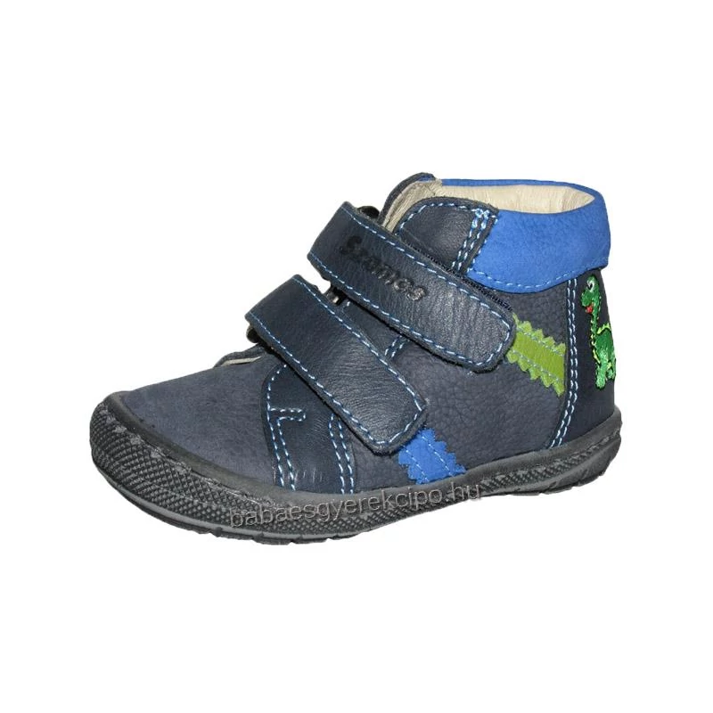 Szamos sötét kék, dinóval díszített átmeneti gyerekcipő fiúknak