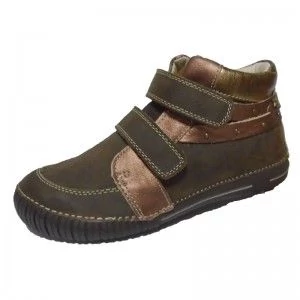 Barna két tépőzáras D.D.Step gyerek bőrcipő lányoknak