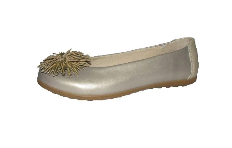 Szamos, arany színű, balerina, tavaszi lány gyerek bőrcipő. - 37