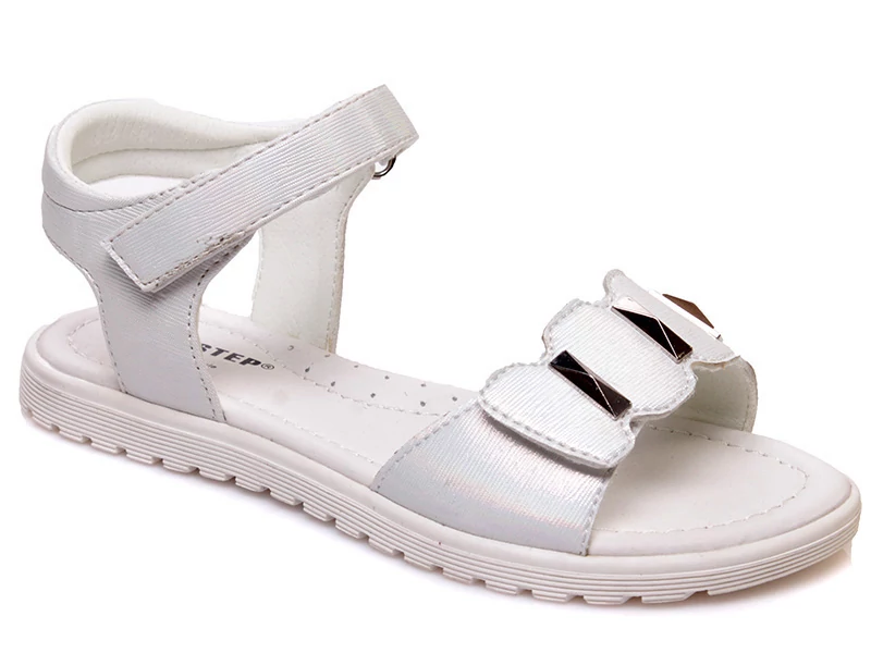 Weestep, fehér színű, kövekkel díszített gyerek szandál lányoknak.